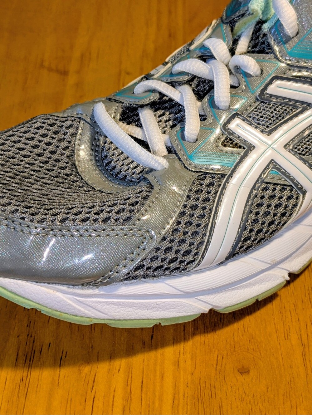 Asics Gel-Contend 3 T5G5Q Grey Green Women's Running Shoes 9.5D Sneakers Sports - Picture 3 of 16